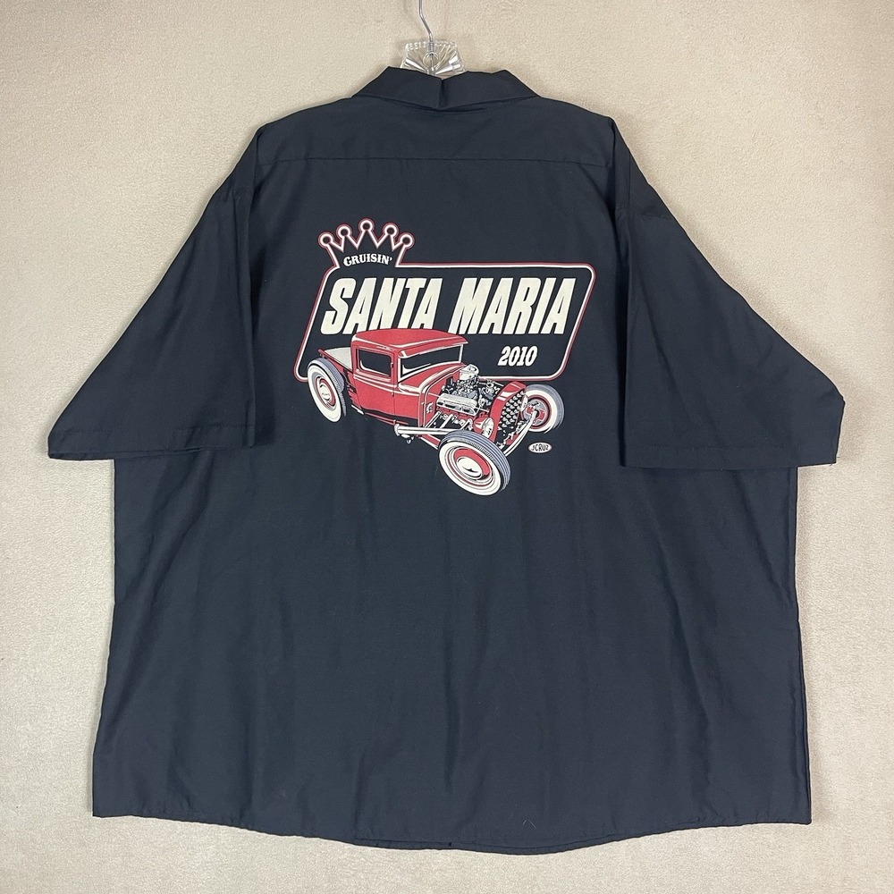 CornerStone Work Shirt Men 4XL Black Santa Maria 2010 West Coast Kustoms Graphic